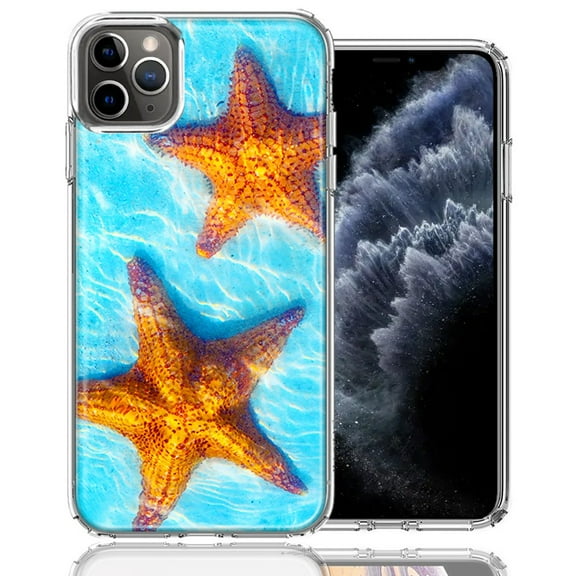MUNDAZE For Apple iPhone 11 Pro Max Ocean Starfish Design Double Layer Phone Case Cover