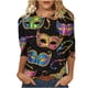 thumbnail image 2 of Tejiojio 3/4 Length Sleeve Women Tops Carnival Crew Neck Dressy Loose Fit Blouses Casual Summer T Shirts, 2 of 5