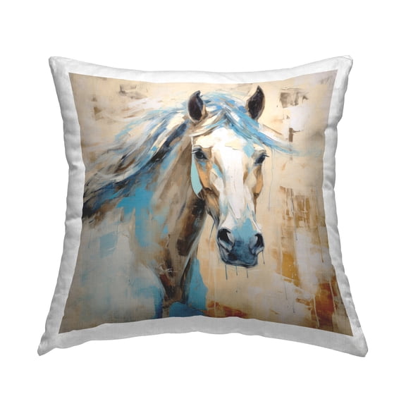Stupell Industries Abstract Horse Portrait Decorative Printed Throw Pillow, 18 x 18