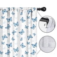 thumbnail image 4 of Butterfly and Watercolor Blue Pattern Insulated Teens Curtains Set Of 2, Bedroom Essentials, Toddler Room Decor 42"x54", 4 of 5