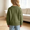 thumbnail image 3 of Spazoro Girls Crew Neck Knit Sweater, Solid Color Long Sleeve Warm Breathable Pullover Tops for Daily Layering Green Size 7-8, 3 of 9