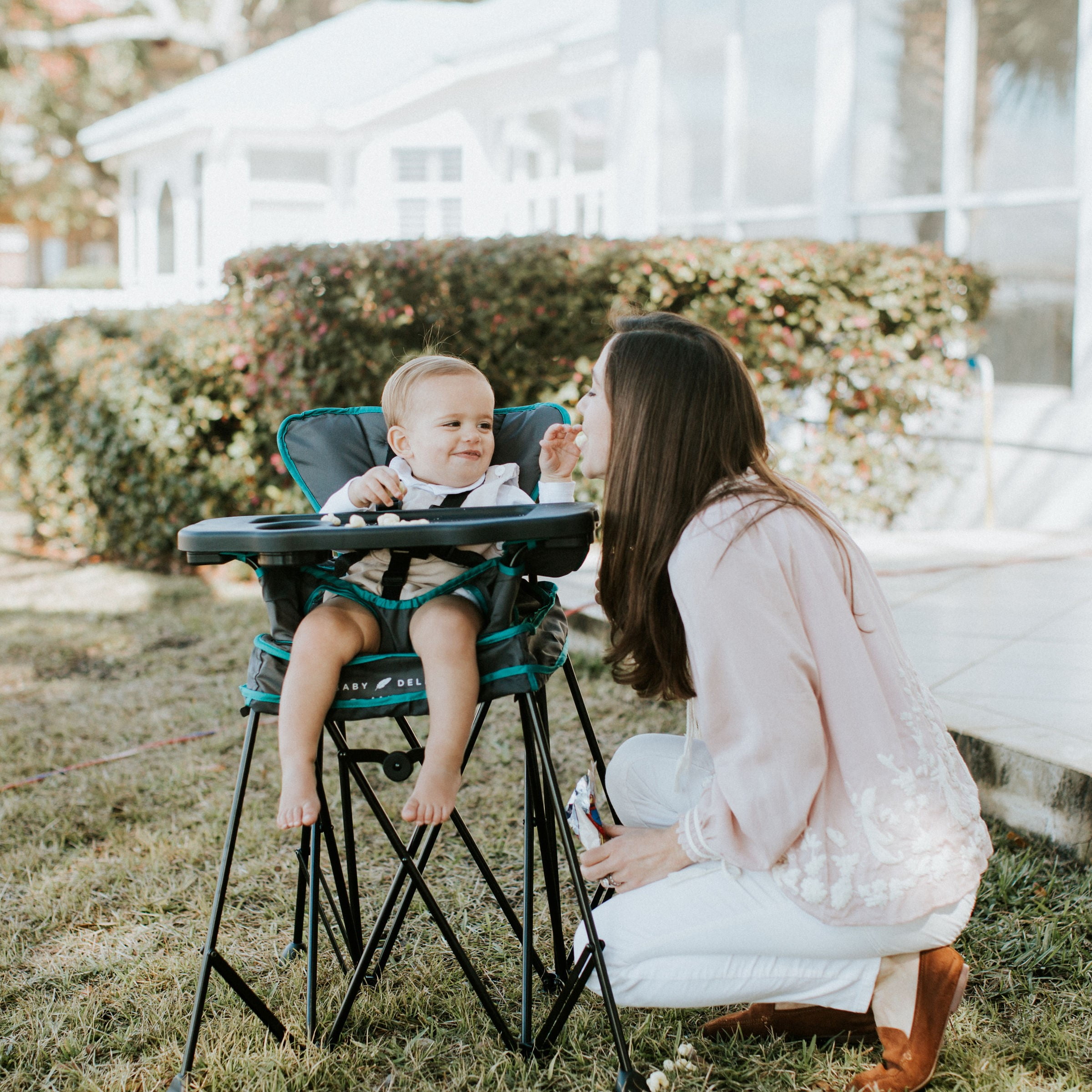 Go With Me Uplift Deluxe Portable High Infant Chair, Teal & Grey
