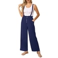 thumbnail image 1 of HBFAGFB Combinaison Décontractée pour Femmes, Bretelles Détachables et Réglables, Jambes Droites Polyvalentes, Bleu Foncé Taille P, 1 of 7