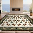 thumbnail image 2 of Design&I 4'x6' Ultra Soft Area Rug, Hunting Folk Print Antler Border Tracks Motif Woodland Antlers None Fluffy Washable Non Shedding for Bedroom Living Room Home Office, 2 of 7