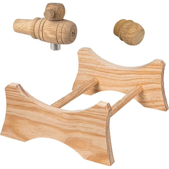 Wooden Stand, 3/4" Bung and Spigot for 2.5 Gallon Oak Aging Barrel (10 Liter) - Heritage Series Barrel Holder, Accessories for Bourbon, Whiskey & Wine Barrels, Cocktail Aging