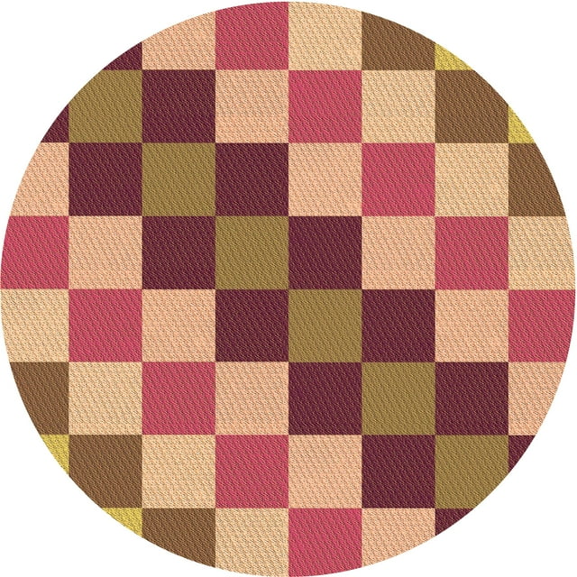 Ahgly Company Tapis d'Intérieur Rond Lavable en Machine Orange Transitionnel, 4 Pieds Rond