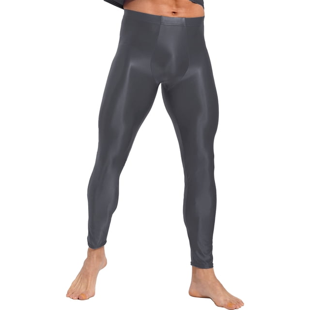 Loodgao Men's Compression Long Pants Gym Workout Tights Trousers Seamless Quick Dry Base Layer Leggings Dark Grey M