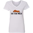 thumbnail image 3 of Inktastic Napping Dis Tew Much Daschund Weiner Dog Brown Women's V-Neck T-Shirt, 3 of 5