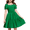 Green, variant on Arshiner Girls Summer Dress Tie Back Short Sleeve Square Neck Tiered Midi Casual Dresses with Pockets