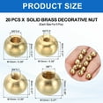thumbnail image 2 of Uxcell M3x10mm/M4x10mm/M5x10mm/M6x12mm Thread Cap Nuts Knob, 20pcs Brass Ball Lamp Decoration Nut, 2 of 6