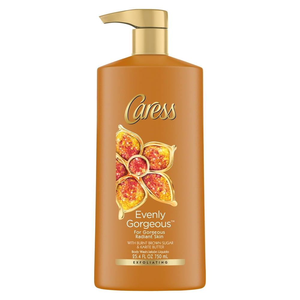 Caress Exfoliating Body Wash with Pump Shea Butter & Brown Sugar 25.4