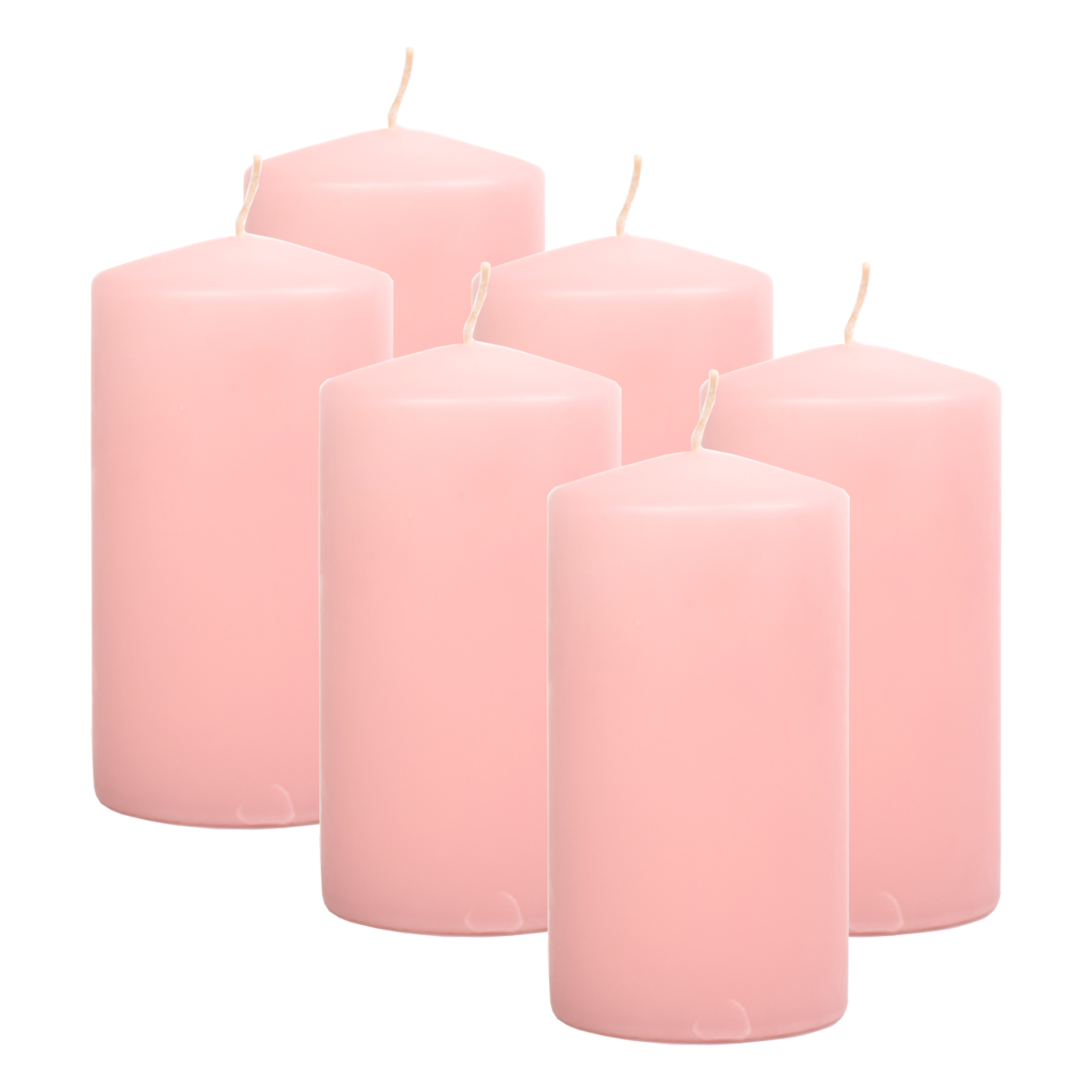 Hyoola 3 x 6 Large Unscented Pillar Candles Dripless Rose Pink Pillars