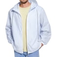 thumbnail image 2 of Rexolia Men’s UPF 50 Full Zip Hoodie Jacket Lightweight Sun Protection Fishing Hiking Performance Light Blue XL, 2 of 4