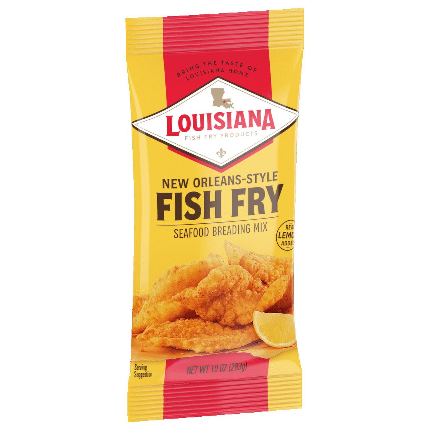 (3 pack) Louisiana Fish Fry Products New Orleans Style Lemon Fish Fry Crispy Seafood Coating Mix, 10 oz Bag