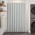 thumbnail image 2 of Vintage Light Blue Striped Shower Curtain - Water Repellent Fabric Shower Curtains Washable, Farmhouse Stripes Aesthetics Decorative Polyester Cloth Bathroom Curtains Modern Bath Decor 36"x72", 2 of 8