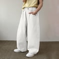 thumbnail image 6 of Riecok Wide Leg Pants for Boys Elastic Waist Pants Lightweight Solid Pull on Trousers Casual Outerwear with Pockets, 6 of 8