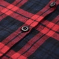 thumbnail image 4 of Las nuevas mujeres del otoño de gran tamaño de la tela escocesa camisa de tartán botones de bolsillo Meterk XL, 4 of 7