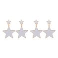thumbnail image 4 of Guardurnaity 2 uds pendientes colgantes de estrella joyería para mujer aleación de moda grande divertido colgante declaración fiesta niñas Blanco 2piezas, 4 of 6