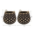 thumbnail image 3 of Better Homes & Gardens Large Round Checkered Seagrass Storage Basket with Handles, 2 Pack, 3 of 15