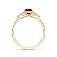 thumbnail image 2 of ANGARA Emerald-Cut Lab Grown 1 Ct Ruby Side Stone Engagement Ring with Diamonds for Women in 14K Yellow Gold (Size-7x5mm) | July Birthstone, Anniversary, Jewelry Gift for Women | Lab-Grown Ruby Ring, 2 of 8