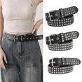 thumbnail image 2 of Yokua Ladies Studded Decors Waist Belt Thin Waist Belt Waistband for Dress Jeans, 2 of 13