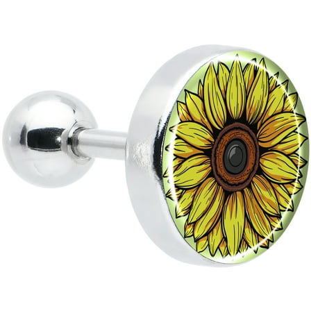 Body Candy 16G Womens 6mm 316L Stainless Steel Blossom Creation Yellow Sunflower Mens Cartilage Earring Helix Tragus Jewelry 1/4"