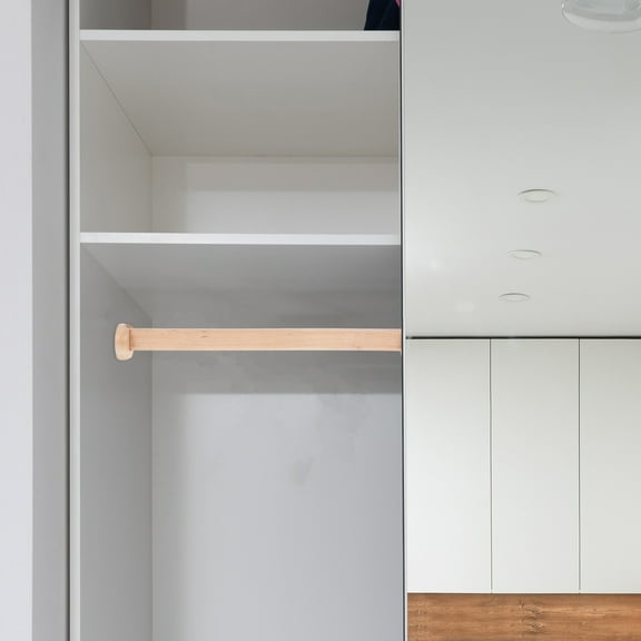 Masteelf Wooden Dowel Rod 40-50CM Closet Rod for Hanging Clothes Closet Hanging Pole with 2 Ends Space Saving Closet Tension Rods Heavy Duty Closet Bar for Wardrobes Cabinets