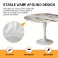 thumbnail image 6 of Abstract White Black Yellow Marble Elastic Fitted Round Table Cover Modern Art Waterproof Outdoor Tablecloth for Holiday Party, Picnic, Patio & Dining Fits Tables Up to 45"-54", 6 of 8