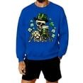 thumbnail image 2 of Amzcrzy Men's Sweatshirt St. Patrick's Day Skeleton Sweatshirt Shamrock Graphic Crewneck Tops for Men Women, Multi Colors, 2 of 7