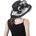 thumbnail image 5 of Women's Derby Church Hat Bridal Tea Party Wedding Party Sun Hat with Detachable Hat Flower as Fascinators, 5 of 5