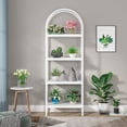 thumbnail image 2 of 4-Tier Arched Bookshelf 70.8", Storage Shelves, Metal Frame 4 tiers - White, 2 of 5