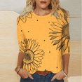 thumbnail image 2 of Ruimatai Women's Casual Printed 3/4 Sleeve Tops Round Neck Loose Fit Blouse Top Comfortable Fashion Tee Imitation Rack, 2 of 7