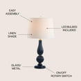 thumbnail image 6 of JONATHAN Y Maddie 28" Glass/Metal LED Table Lamp, Navy, JYL2072B, 6 of 8