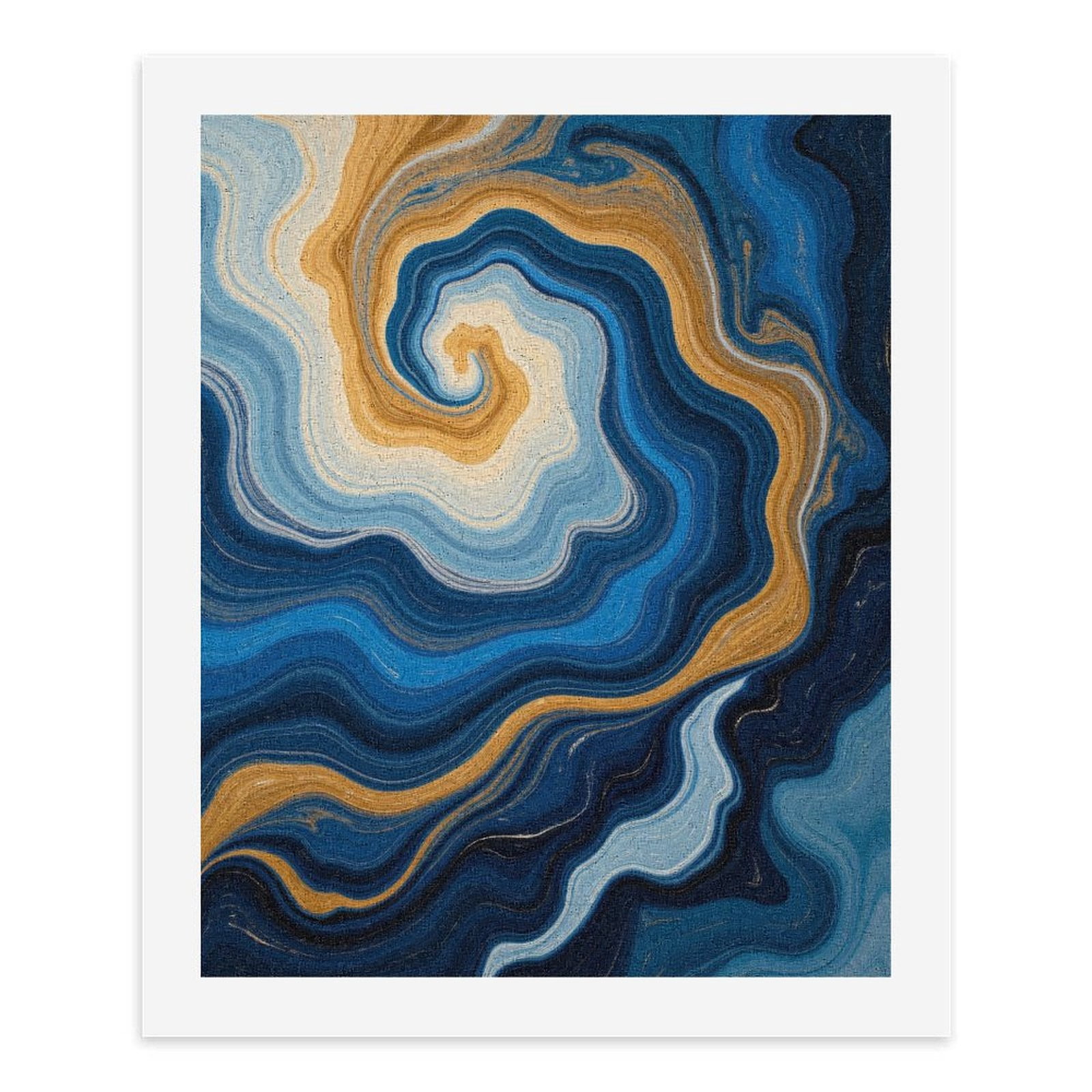 Paint By Numbers Kit for Adults Beginner - Abstract Blue Gold Swirl Art DIY Canvas Painting Kits for Adults, Frameless Paint By Number for Adults for Home Wall Decor 16x20 Inch
