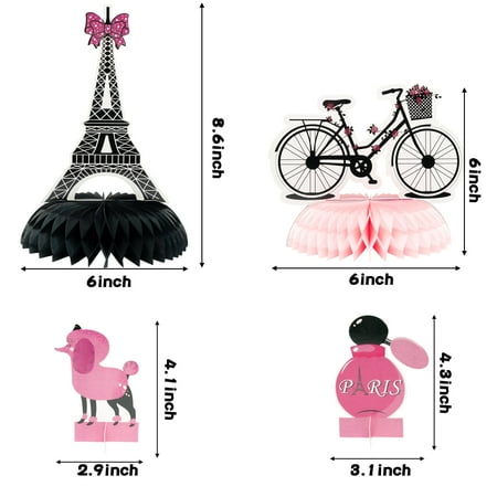 MALLMALL6 12Pcs Paris Honeycombs Centerpieces Party Pink Table Topper for Home