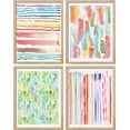 thumbnail image 2 of PixonSign Frameless Wall Art Rainbow Pastel Paint Stroke Collage Prints, Set of 4 Abstract Shapes Wall Decor Arts, Colorful Wall Décor, Adhesive Canvas Poster, Modern Home Artwork - 11"x14", 2 of 5