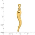 thumbnail image 3 of 14k Yellow Gold Hollow Hollow Italian Horn Charm Pendant, 3 of 3