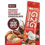 G2G Protein Bar, Peanut Butter Coconut, Gluten-Free, Clean Ingredients, Refrigerated for Freshness, 24 Bars (3 Pack of 8)