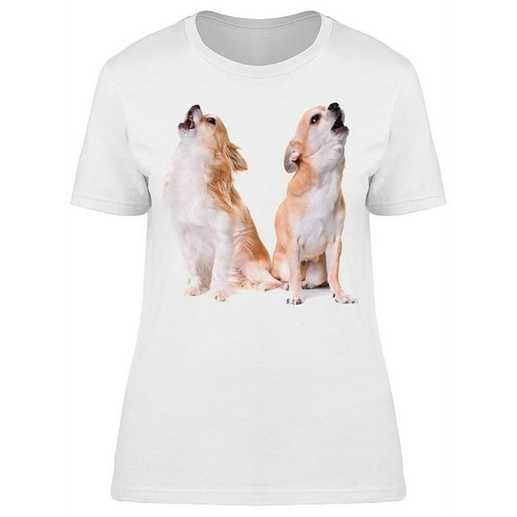 Two Chihuahuas Howling T-Shirt Women -Image by Shutterstock, Female Medium