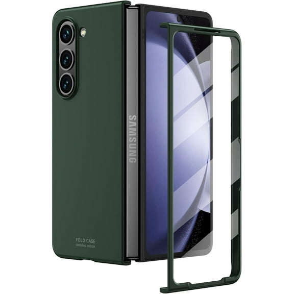 for Samsung Galaxy Z Fold 5 Case, Built-in HD Clearly Screen Protector, Fold Z 5 Case Anti-Scratch Slim Fit Shockproof Protective Phone Case for Galaxy Z Fold 5 (2023)-Matte Green
