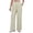 20# Khaki, variant on Striped Pants for Women High Waisted Wide Leg Cotton Linen Trendy Beach Pull on Elastic Waist Casual Flowy Pants Pink S