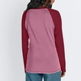 thumbnail image 5 of Womens Long Sleeve Tops Colorblock Raglan Crew Neck Tees Lightweight Comfort Soft Casual Loose Classic Tshirts, 5 of 5