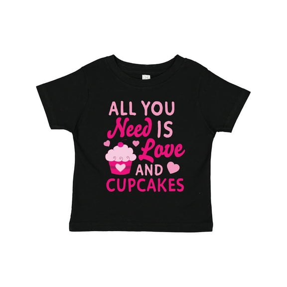 Inktastic Valentines Day All you Need is Love and Cupcakes Boys or Girls Toddler T-Shirt