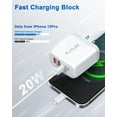 thumbnail image 2 of Bloque de carga USB C Kuewtya de 40 W, paquete de 2, 4 puertos tipo C, blanco, 2 of 7