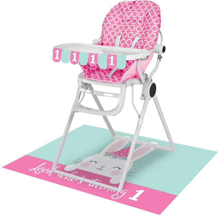 ABC High Chair Kit Floor Mat Banner 1st First Birthday Party Building Block EY 