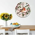 thumbnail image 3 of Eveokoki Christmas Bird Flowering Branch Wall Clocks Battery Operated Non Ticking Silent Quartz Analog Rustic Farmhouse Round Clock Retro Decor for Home Kitchen Living Room Bathroom 12Inch, 3 of 4