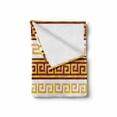 thumbnail image 2 of Retro Soft Flannel Fleece Throw Blanket, Greek Cultural Tribal Geometric Meanders Ornaments Design, Cozy Plush for Indoor and Outdoor Use, 70" x 90", Redwood Apricot, by Ambesonne, 2 of 6