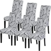 Dining Room Chair Covers 6 Pack, Stretch Spandex Kitchen Chair Covers Removable Washable Parsons Chair Slipcovers Protectors Covers for Dining Room, Party (6Pcs, FlowerB)