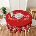 thumbnail image 6 of Merry Christmas Tablecloth Round 60 Inch Snowflake Tablecloth Waterproof Polyester Washable Table Cover with Winter Snowflake Pattern Table Cloth for Kitchen Dining Room Christmas Party Picnic Patio, 6 of 6