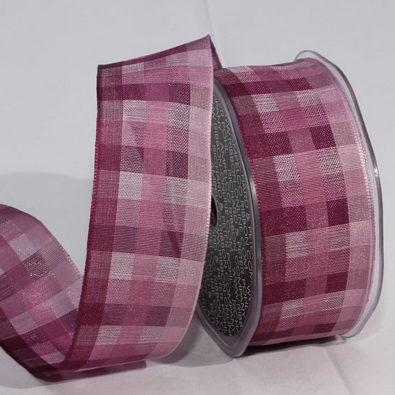 The Ribbon People Purple and Pink Plaid Wired Craft Ribbon 1.5" x 50 Yards